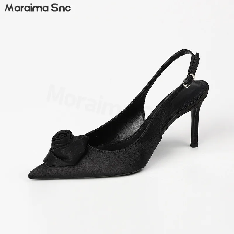 Flower Pointed Toe Slingback Shoes Black Stilettos with Back Straps High Heel Sandals Stylish Casual Temperament Women's Shoes
Flower Pointed Toe Slingback Shoes Black Stilettos with Back Straps High Heel Sandals Stylish Casual Temperament Women's Shoes