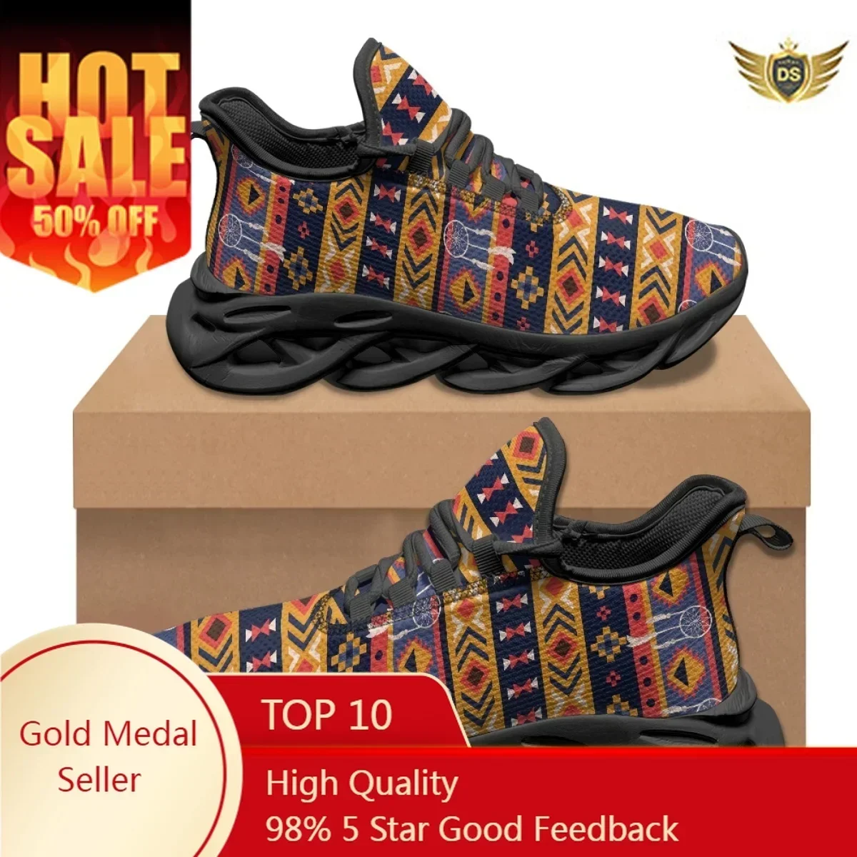 American Tribal Style Women's Sneakers Comfortable Lightweight Non-slip Lace-up Shoes Outdoor Breathable Flat Vulcanized Shoes
American Tribal Style Women's Sneakers Comfortable Lightweight Non-slip Lace-up Shoes Outdoor Breathable Flat Vulcanized Shoes