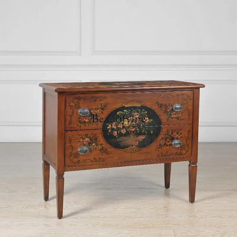 Painted classical wood color double bucket porch chest dining side table corridor cabinet 
Painted classical wood color double bucket porch chest dining side table corridor cabinet