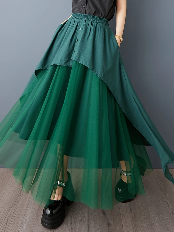 Повседневная модная женская юбка А-силуэта средней длины с асимметричными вставками из сетки, приталенная, с панелями и разрезами, на средней талии
Повседневная модная женская юбка А-силуэта средней длины с асимметричными вставками из сетки, приталенная, с панелями и разрезами, на средней талии