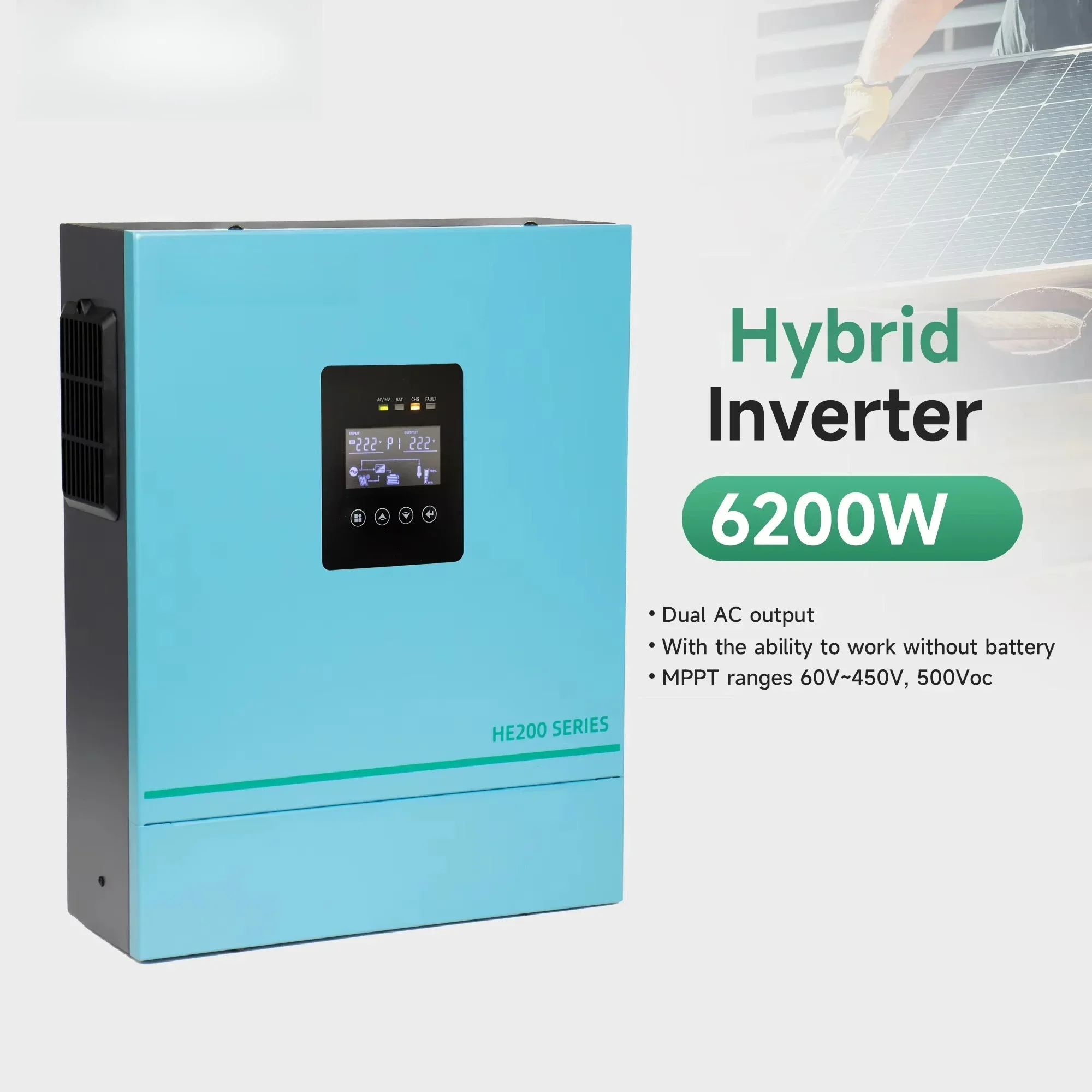 Лучший гибридный солнечный инвертор 6,2 кВт, 4,8 В, вход без батареи, также работает от лучших производителей
Лучший гибридный солнечный инвертор 6,2 кВт, 4,8 В, вход без батареи, также работает от лучших производителей