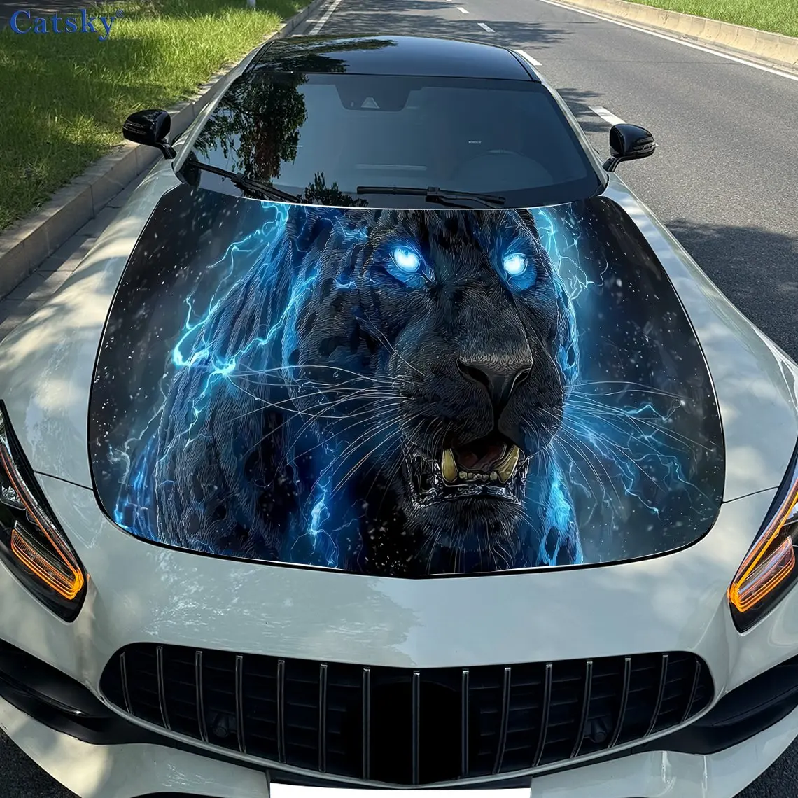 Модная наклейка на капот автомобиля с электрической пантерой, автомобильное покрытие из ПВХ - самоклеящиеся водонепроницаемые наклейки на автомобильные чехлы,
Модная наклейка на капот автомобиля с электрической пантерой, автомобильное покрытие из ПВХ - самоклеящиеся водонепроницаемые наклейки на автомобильные чехлы,