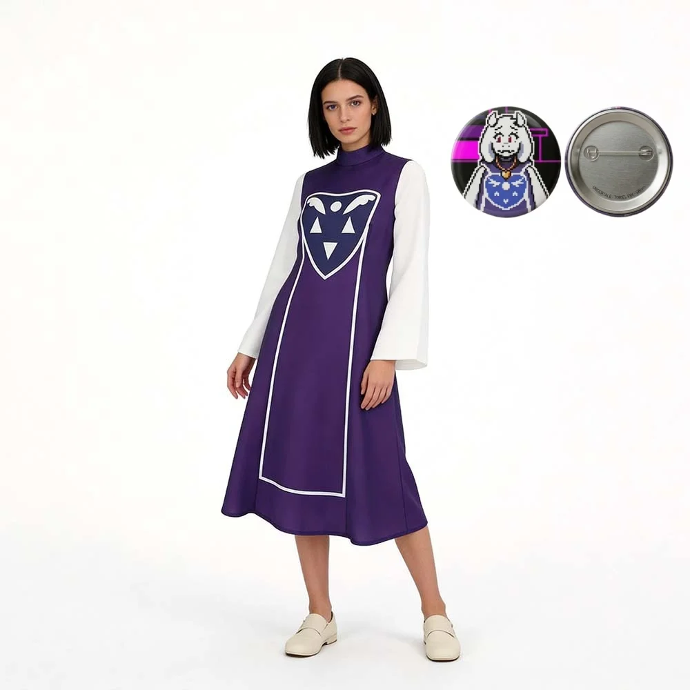Toriel Cosplay Uniform Dress Full Set Outfit Halloween Carnival Party Costume for Women
Toriel Cosplay Uniform Dress Full Set Outfit Halloween Carnival Party Costume for Women