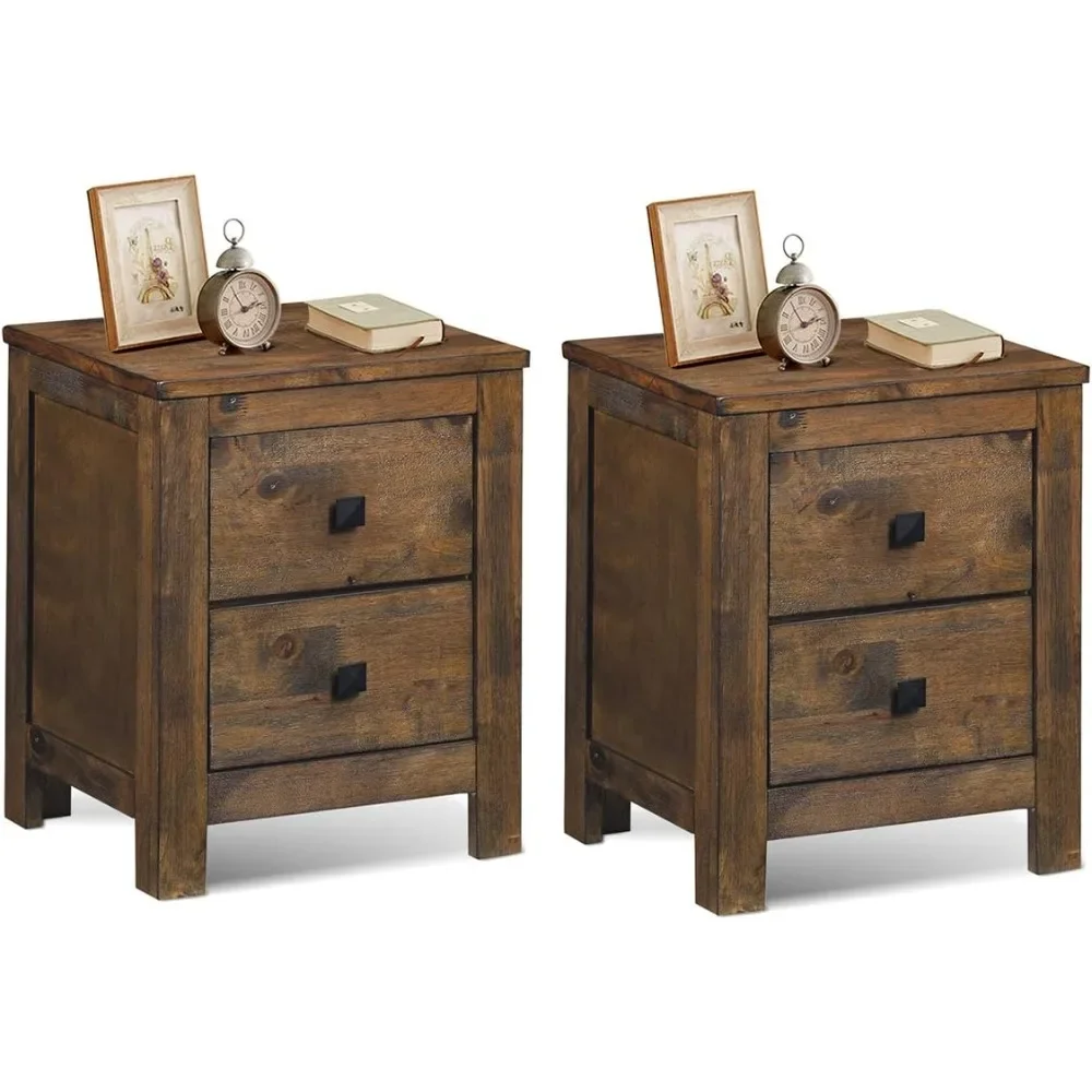 Nightstand Set of 2 with 2 Drawer, Exquisite Knobs for Small Space Bedroom, Fully-Assembled Rustic Nightstand
Nightstand Set of 2 with 2 Drawer, Exquisite Knobs for Small Space Bedroom, Fully-Assembled Rustic Nightstand