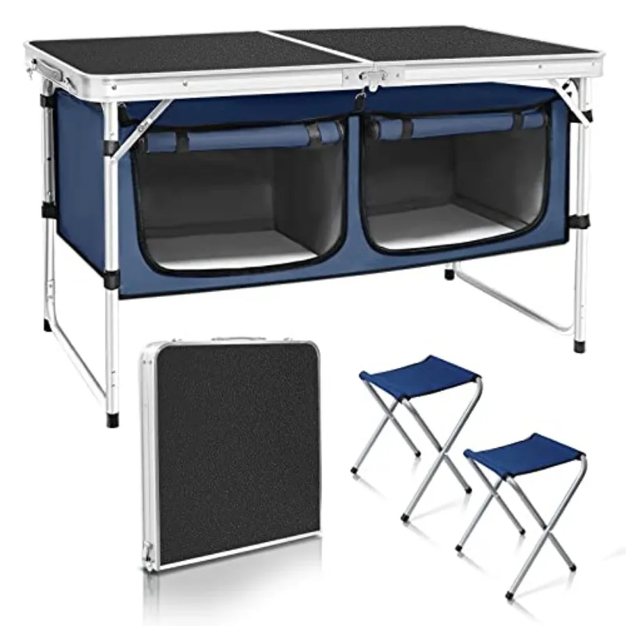 Outdoor Folding Table Aluminum Lightweight Height Adjustable with Storage Organizer for BBQ, Party, Camping
Outdoor Folding Table Aluminum Lightweight Height Adjustable with Storage Organizer for BBQ, Party, Camping