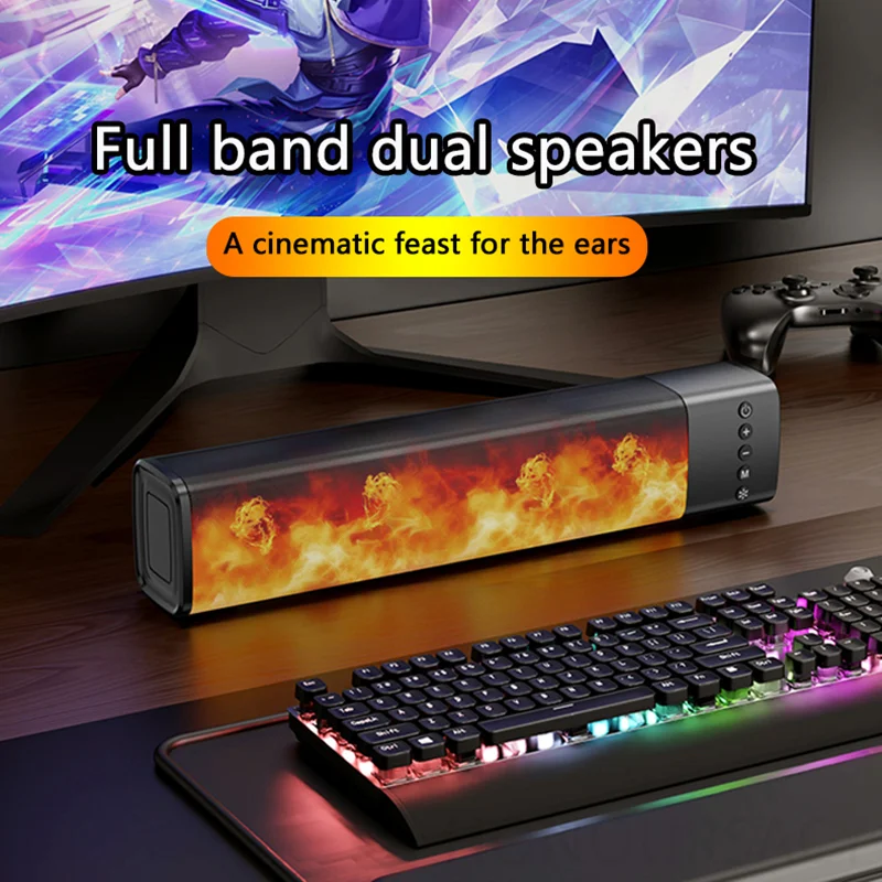 PC Wireless Bluetooth Speakers TV Soundbar USB Game Multimedia Control Fire Scene Computer Audios Volume Control Desktop Speaker
PC Wireless Bluetooth Speakers TV Soundbar USB Game Multimedia Control Fire Scene Computer Audios Volume Control Desktop Speaker
