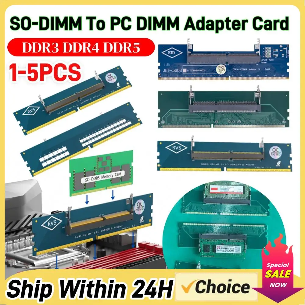Laptop SO DDR5 RAM To Desktop DDR5 U-DIMM Adapter DDR5 Memory Card Converter DDR3 DDR4 Laptop To Desktop SO-DIMM To PC DIMM Card