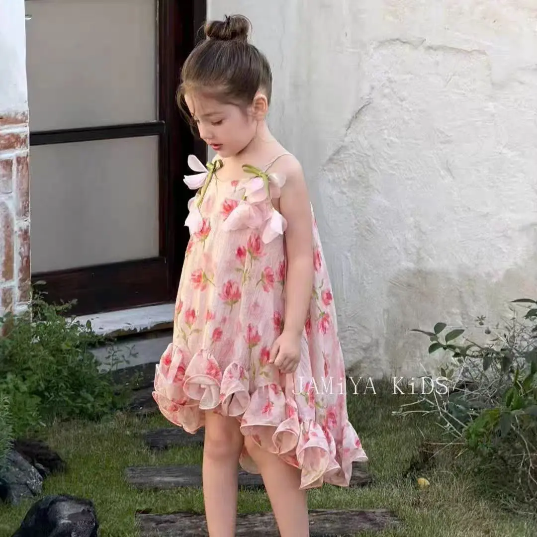 Girls Summer New Pink Tulip Petal Dress Children's Beach Holiday Dress Floral Print Skirt for Kids
Girls Summer New Pink Tulip Petal Dress Children's Beach Holiday Dress Floral Print Skirt for Kids