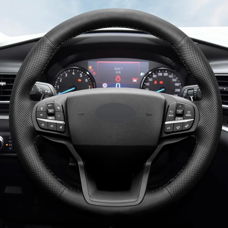 Smooth Leather with Perforated Leather Full Wrap Car Steering Wheel Cover Car Accessoires for Ford Explorer Focus Edge Escort
Smooth Leather with Perforated Leather Full Wrap Car Steering Wheel Cover Car Accessoires for Ford Explorer Focus Edge Escort