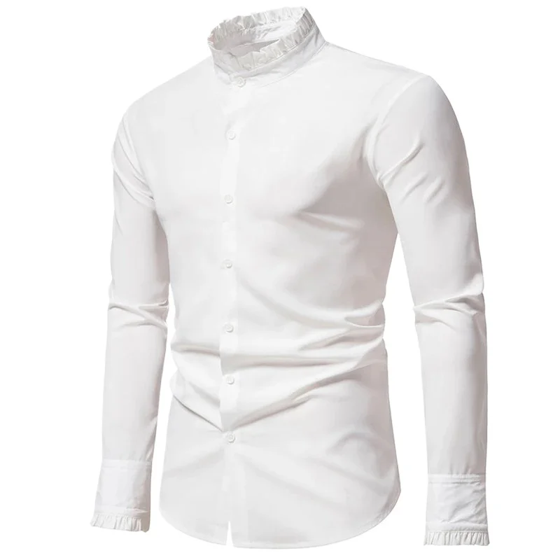 Fancy Dress for Men Party Wedding Shirts Luxury Designer Ruffle Collar Social Elegant Gothic Formal Shirt Mens Stage Costumes
Fancy Dress for Men Party Wedding Shirts Luxury Designer Ruffle Collar Social Elegant Gothic Formal Shirt Mens Stage Costumes