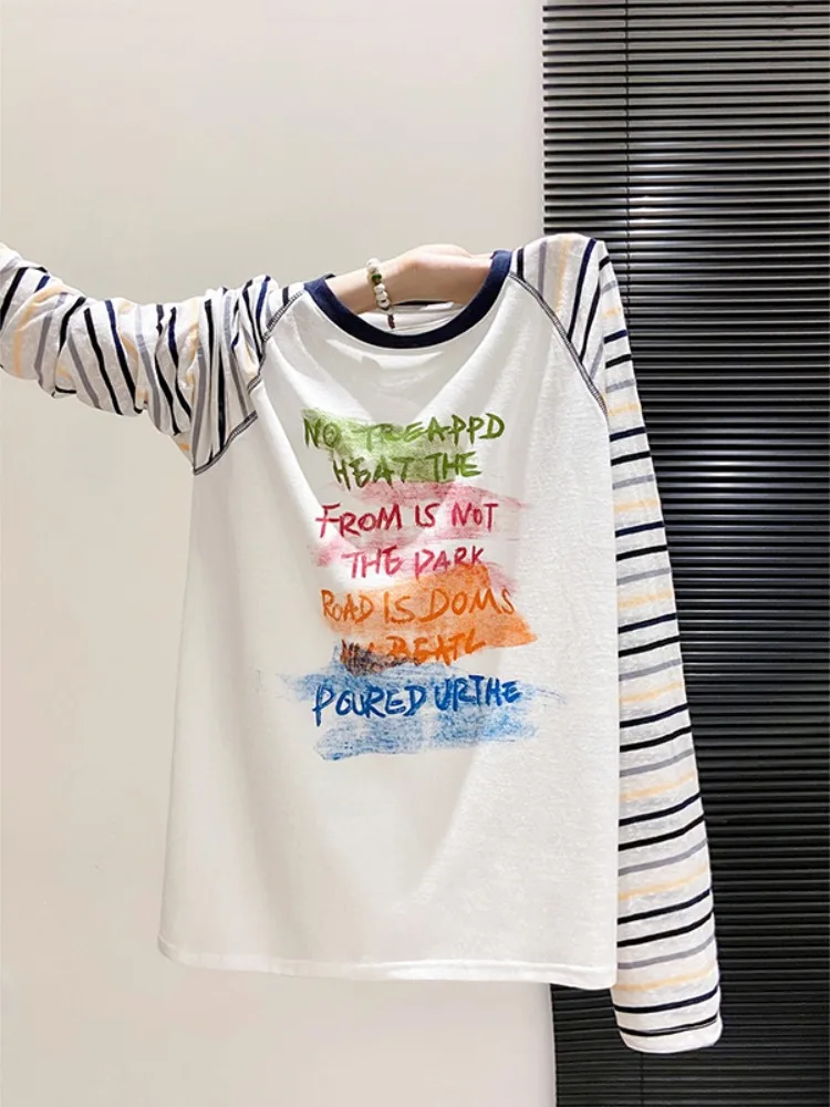 Loose Women's T-Shirt Korean Style Striped Shoulder Sleeve Insert Sun Protection Shirt Summer Long Sleeve Graffiti Print Casu...
Loose Women's T-Shirt Korean Style Striped Shoulder Sleeve Insert Sun Protection Shirt Summer Long Sleeve Graffiti Print Casu...