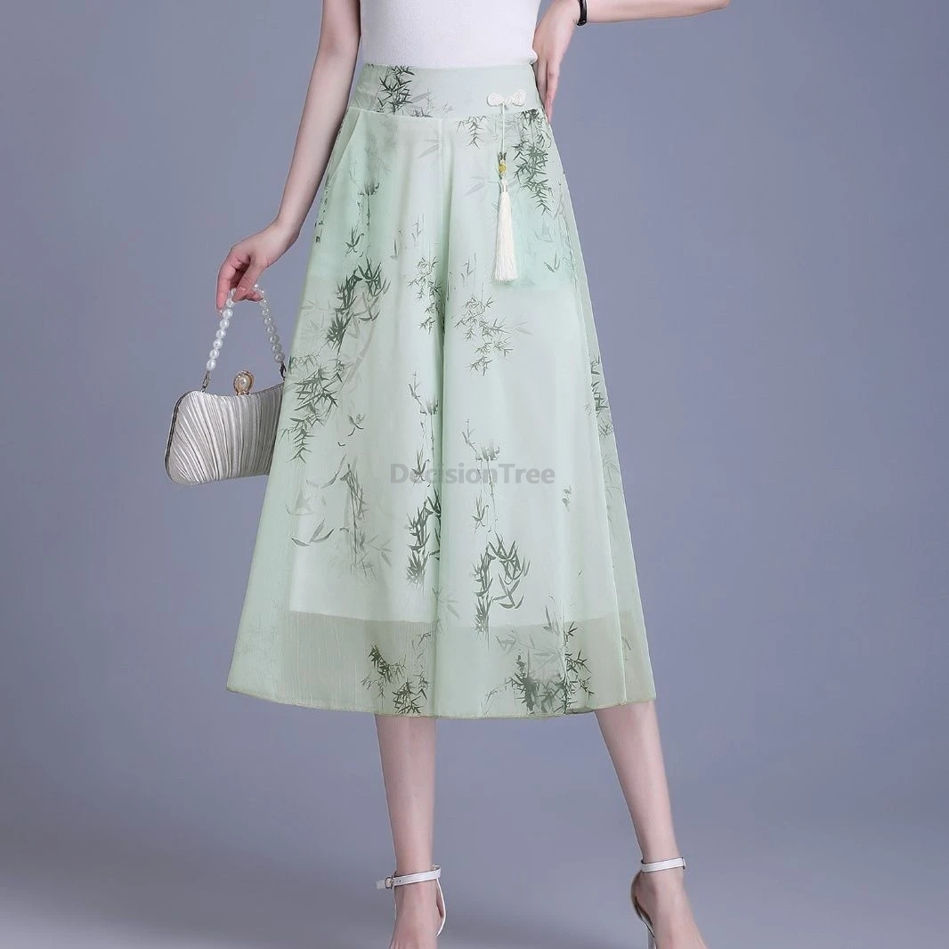 Daily Chinese-style wide-leg cropped pants women summer chiffon printed high-waist thin elegant loose ethnic-style pants
Daily Chinese-style wide-leg cropped pants women summer chiffon printed high-waist thin elegant loose ethnic-style pants