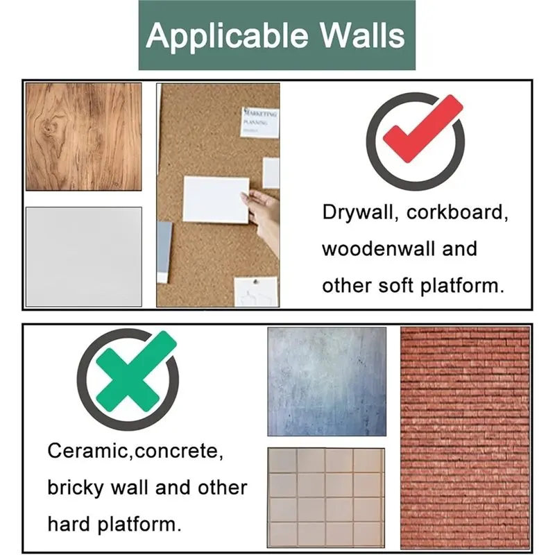 AB41-50Pcs Picture Hanging Hooks With Push Pins For Drywall Wood Board Photo Decoration, Photo Wall Hanging Nails
AB41-50Pcs Picture Hanging Hooks With Push Pins For Drywall Wood Board Photo Decoration, Photo Wall Hanging Nails