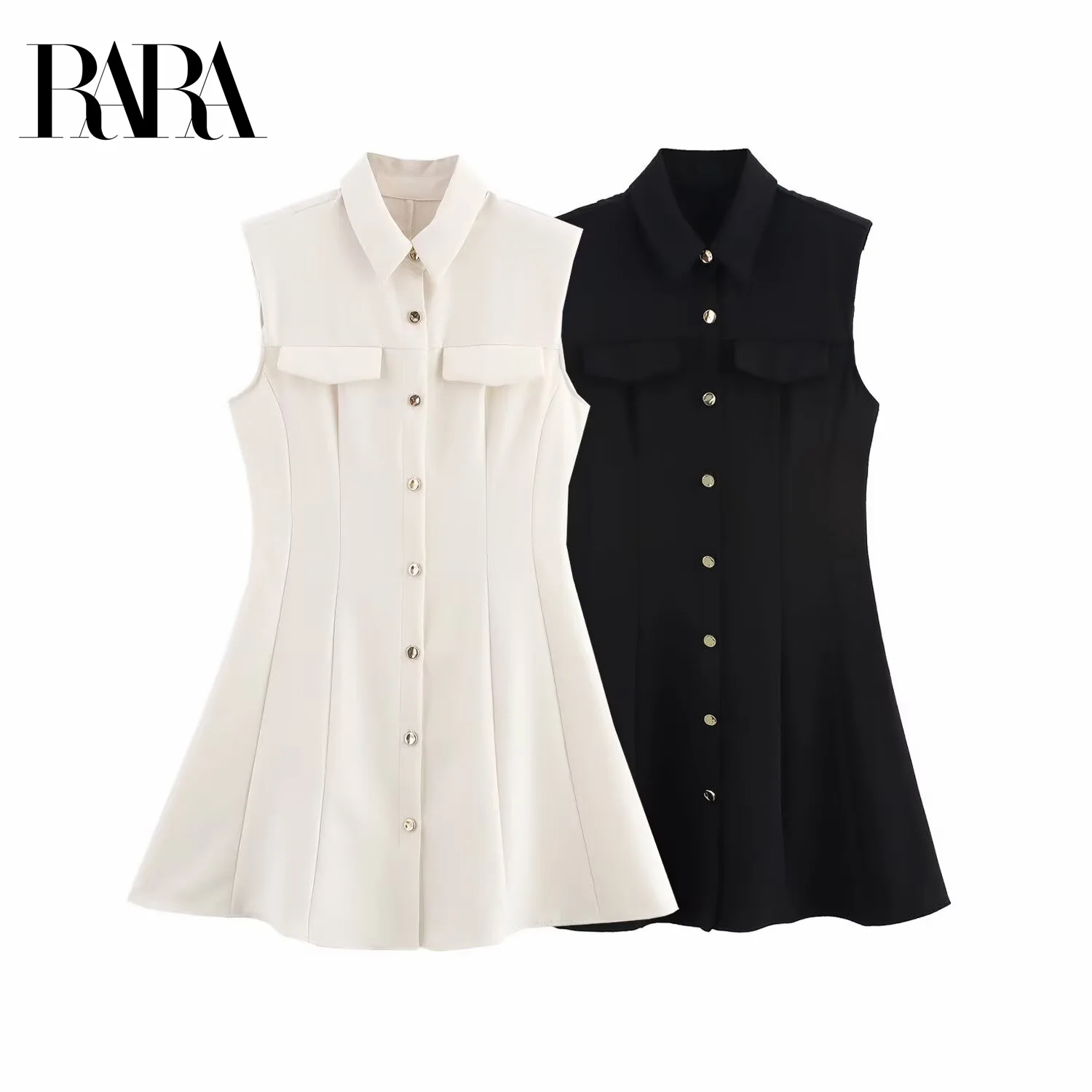 RARA 2025 Women's Sleeveless Dress with Classic Collar Button - down Front Pocket Detailing and A - line Silhouette
RARA 2025 Women's Sleeveless Dress with Classic Collar Button - down Front Pocket Detailing and A - line Silhouette