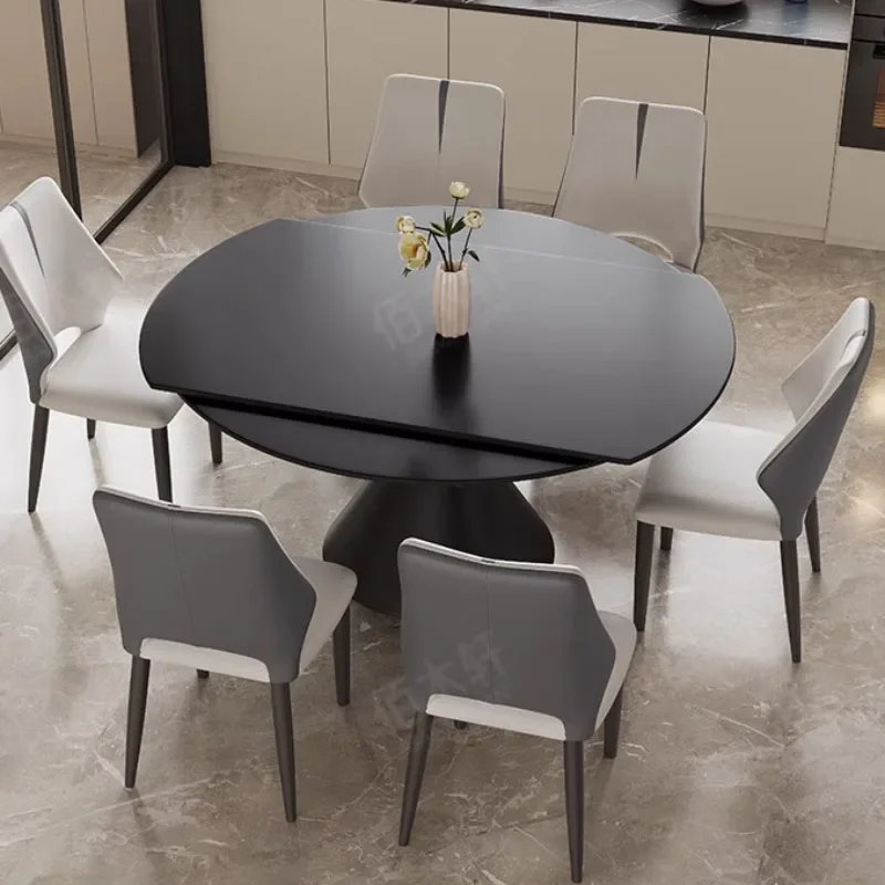 Fashion Black Rock Slab Dining Tables Rotating and Expanding Variable Round Table Multifunctional Dining Room Furniture Mesa
Fashion Black Rock Slab Dining Tables Rotating and Expanding Variable Round Table Multifunctional Dining Room Furniture Mesa