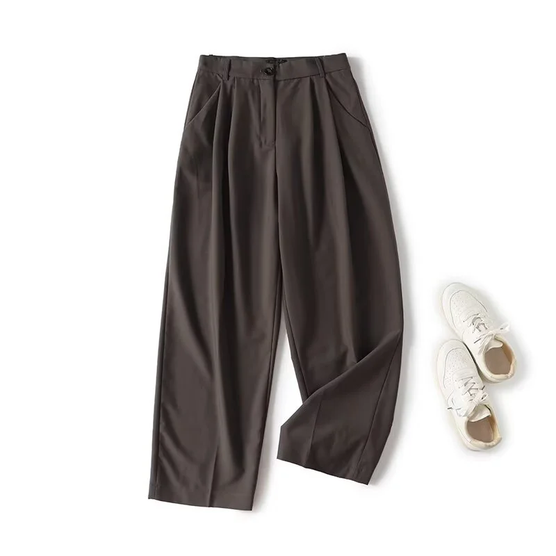 Jenny&Dave Woman Clothes 2026 Minimalist Commuter Casual Pants Women Trousers Dark Khaki High Waist Pleated Loose Women's Pants
Jenny&Dave Woman Clothes 2026 Minimalist Commuter Casual Pants Women Trousers Dark Khaki High Waist Pleated Loose Women's Pants