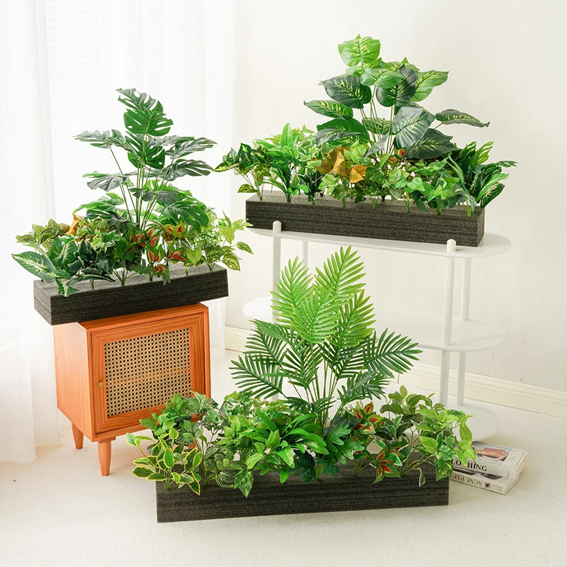 Simulation green plant flower trough partition fake plant flower box landscape indoor living room window decoration combination
Simulation green plant flower trough partition fake plant flower box landscape indoor living room window decoration combination