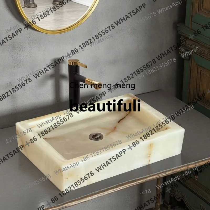 X Light luxury natural marble jade table basin household balcony washbasin
X Light luxury natural marble jade table basin household balcony washbasin