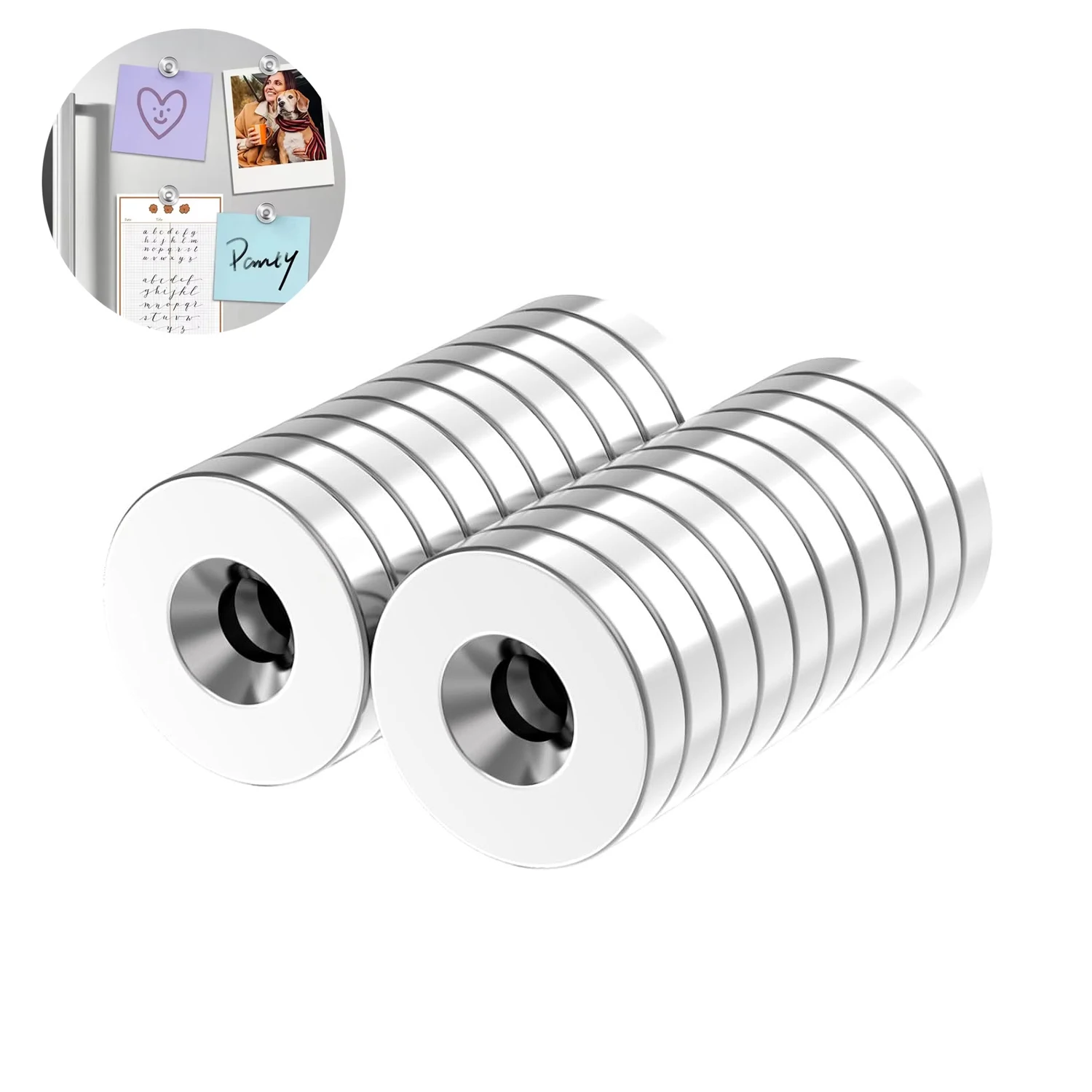 Super Strong Neodymium Magnets with Hole Dia10mm With M4 Countersunk Ring Hole NdFeB Round N38 Magnet Strong for Fridge DIY
Super Strong Neodymium Magnets with Hole Dia10mm With M4 Countersunk Ring Hole NdFeB Round N38 Magnet Strong for Fridge DIY