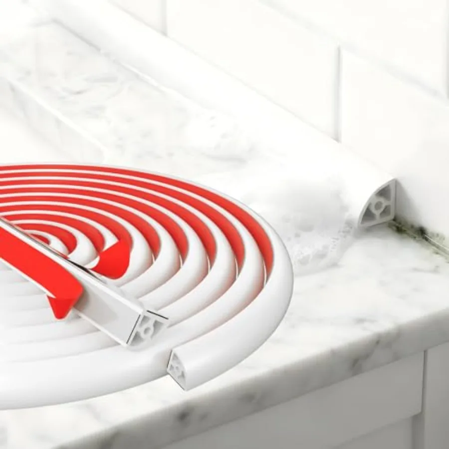 Flexible Quarter Round Molding 40 Feet/ 480 Inch - Waterproof Self-Adhesive Silicone Trim for Floor Gaps and Bathtubs, Easy No-
Flexible Quarter Round Molding 40 Feet/ 480 Inch - Waterproof Self-Adhesive Silicone Trim for Floor Gaps and Bathtubs, Easy No-