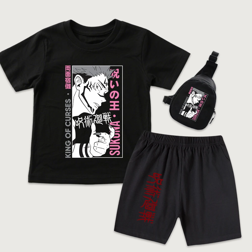 Kids Boys Girls Clothes 3 Piece Set Jujutsu Kaisen Sukuna Anime Print Cotton T Shirt and Shorts with Mini Bag
Kids Boys Girls Clothes 3 Piece Set Jujutsu Kaisen Sukuna Anime Print Cotton T Shirt and Shorts with Mini Bag