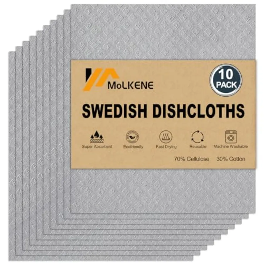 Swedish Dishcloths for Kitchen Absorbent Cellulose Sponge Cloths Washable Non-Scratch Reusable Paper Towels Quick Drying Cleani
Swedish Dishcloths for Kitchen Absorbent Cellulose Sponge Cloths Washable Non-Scratch Reusable Paper Towels Quick Drying Cleani