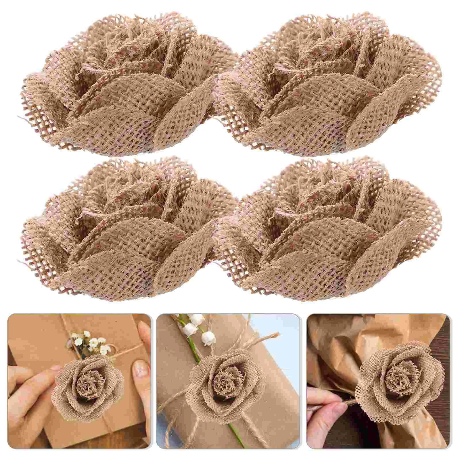 4 PCS Burlap Flowers for Crafts Decor Christmas Decoration Artificial Linen Decorate
4 PCS Burlap Flowers for Crafts Decor Christmas Decoration Artificial Linen Decorate