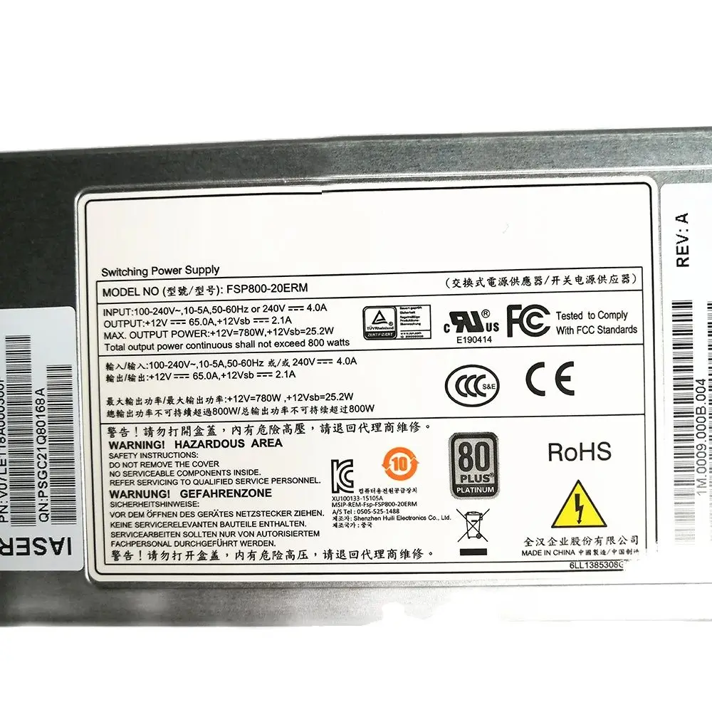 For Server Power Supply for FSP FSP800-20ERM-H PS-2801-9L 12V 65A 800W Delivery After Testing
For Server Power Supply for FSP FSP800-20ERM-H PS-2801-9L 12V 65A 800W Delivery After Testing