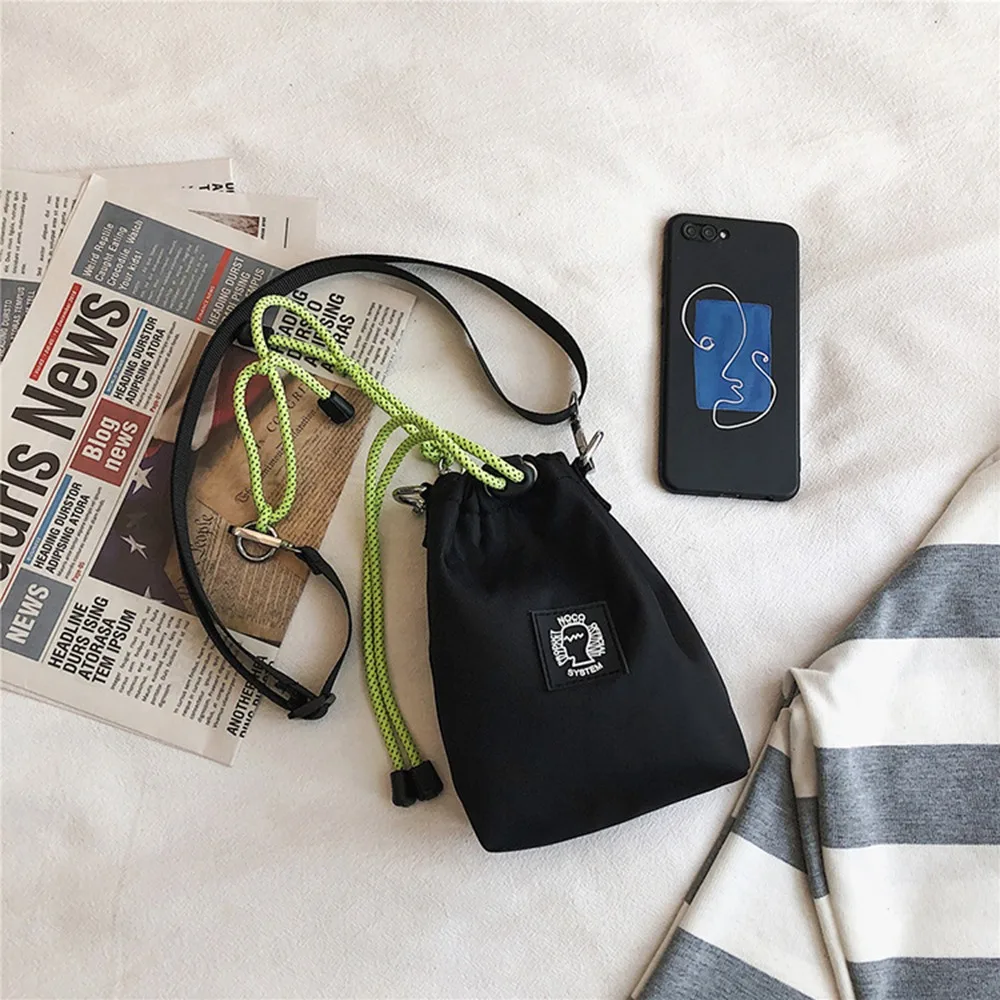 Casual Drawstring Bucket Bag Nylon Fluorescent Color Strap Male Crossbody Bag Korean Style Single Shoulder Mobile Phone Bag
Casual Drawstring Bucket Bag Nylon Fluorescent Color Strap Male Crossbody Bag Korean Style Single Shoulder Mobile Phone Bag