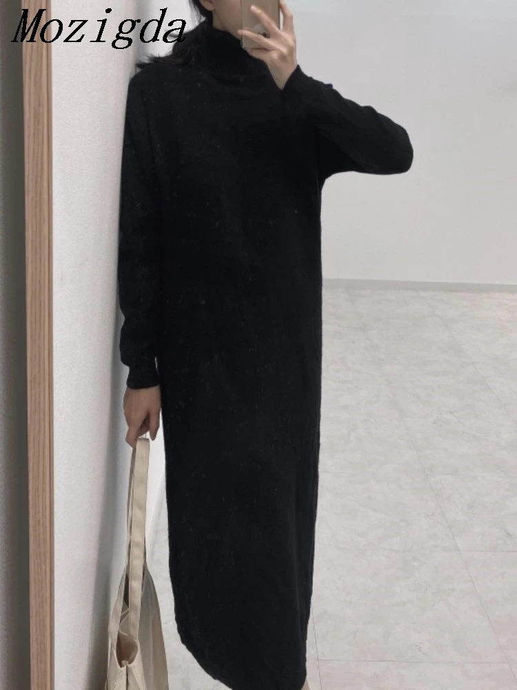Autumn Winter Knitted sweater pullover Dress Woman Turtleneck Long-sleeve Loose Ladies Sweaters Dresses Vestidos
Autumn Winter Knitted sweater pullover Dress Woman Turtleneck Long-sleeve Loose Ladies Sweaters Dresses Vestidos