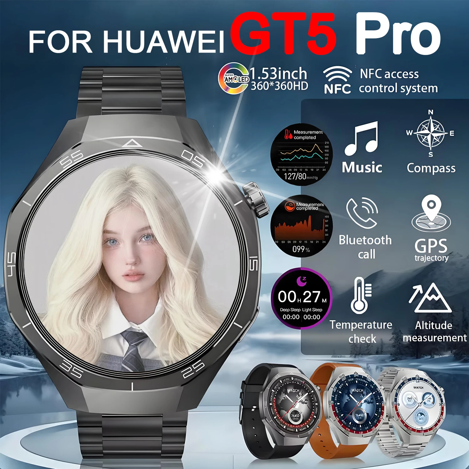 Часы GT5 PRO Мужской ремешок для Huawei 1,52-дюймовый AMOLED HD Экран Компас Bluetooth Вызов GPS NFC Сердечный ритм Играет музыку Смарт-часы
Часы GT5 PRO Мужской ремешок для Huawei 1,52-дюймовый AMOLED HD Экран Компас Bluetooth Вызов GPS NFC Сердечный ритм Играет музыку Смарт-часы