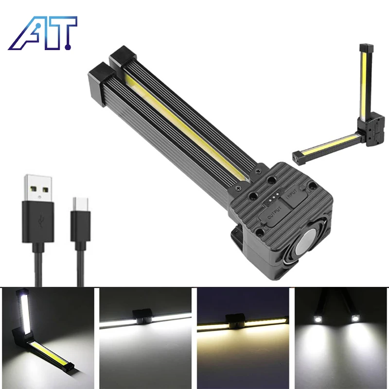 Portable LED Flashlight Double-Sided COB Lamp 90-Degree Rotating Foldable Work Light Powerful Magnet with Hook Outdoor Torch
Portable LED Flashlight Double-Sided COB Lamp 90-Degree Rotating Foldable Work Light Powerful Magnet with Hook Outdoor Torch