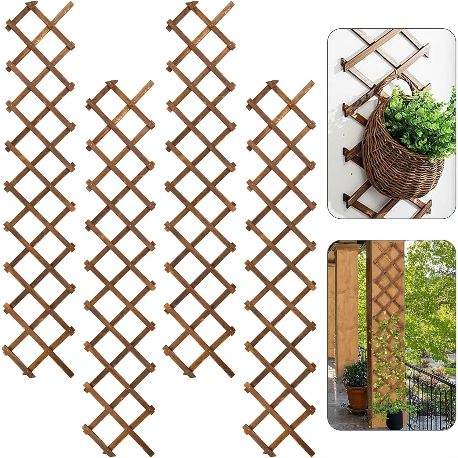 Pack of 4 Extra Thick Wooden Wall Trellis, Expandable Lattice Panels for Climbing Plants, Vertical Support Fence for Indoor
Pack of 4 Extra Thick Wooden Wall Trellis, Expandable Lattice Panels for Climbing Plants, Vertical Support Fence for Indoor