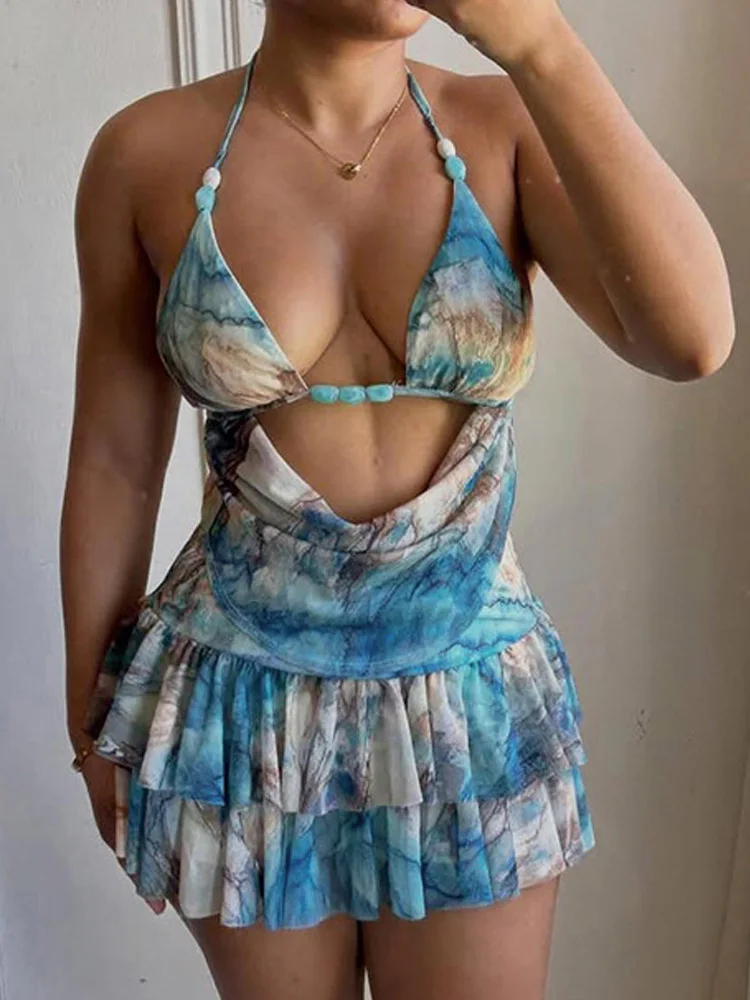 Tie Dye Print Sexy Halter Women Two Piece Sets 2026 Summer Fashion Beading Backless Cut Out Tops and Mini Ruffle Tiered Skirts
Tie Dye Print Sexy Halter Women Two Piece Sets 2026 Summer Fashion Beading Backless Cut Out Tops and Mini Ruffle Tiered Skirts