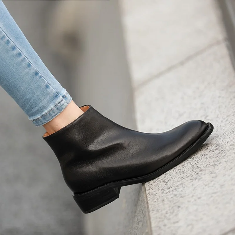 Ankle Boots Street Style Winter Shoes Woman Round Toe Retro Cowhide Ladies Shoes For Spring Autumn Botas Solid Simple Boots
Ankle Boots Street Style Winter Shoes Woman Round Toe Retro Cowhide Ladies Shoes For Spring Autumn Botas Solid Simple Boots