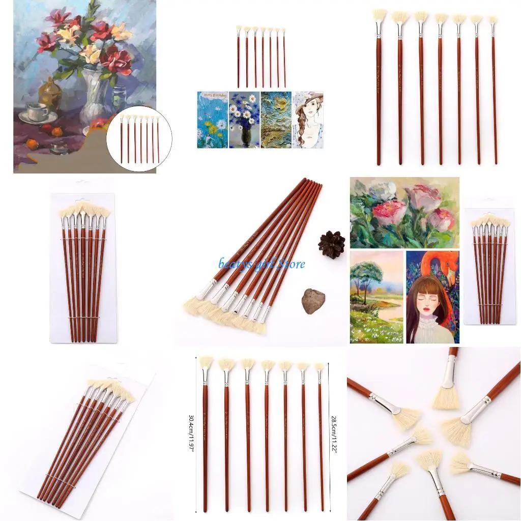 C7AB Artist Fan Paint Brushes Set 7pcs Soft Anti-Shedding Bristle Hair Paint Brushes
C7AB Artist Fan Paint Brushes Set 7pcs Soft Anti-Shedding Bristle Hair Paint Brushes