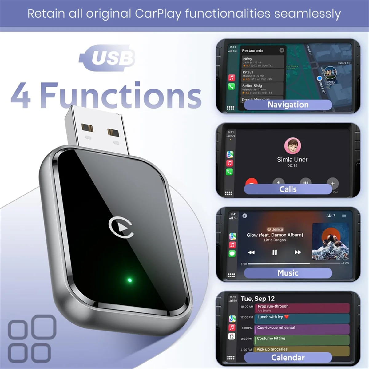 T27C Wireless CarPlay Adapter for IPhone, Convert Wired to Wireless, Mini Size, USB & USB-C, No Delay
T27C Wireless CarPlay Adapter for IPhone, Convert Wired to Wireless, Mini Size, USB & USB-C, No Delay