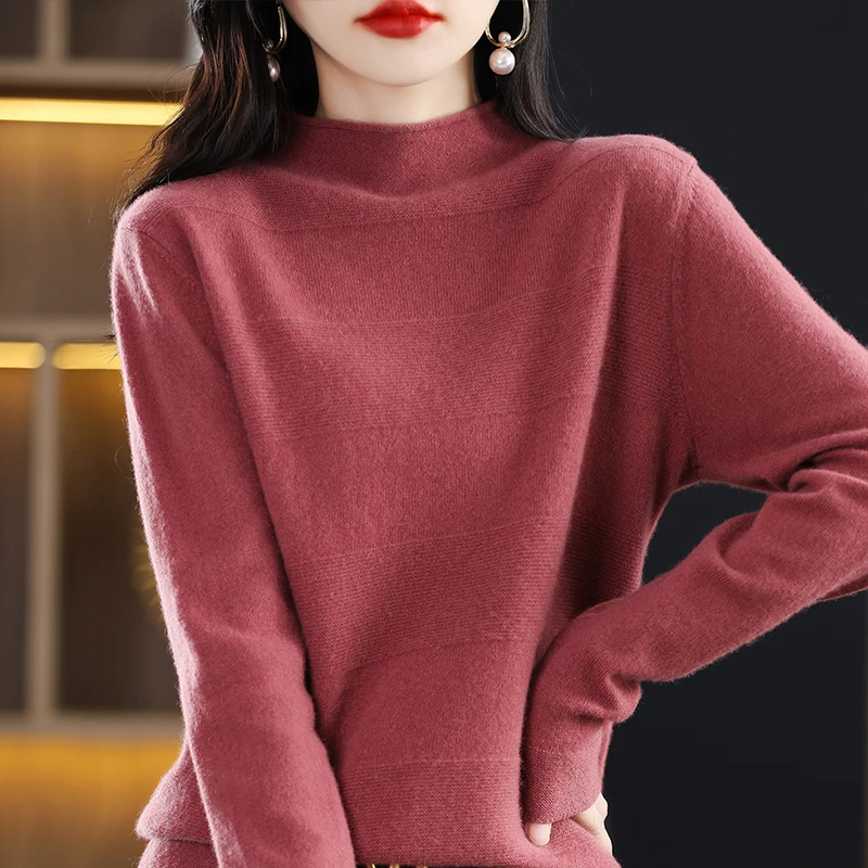 Autumn and Winter New Women's Sweater 100% Pure Wool High Neck Knitted Pullover Long Sleeve Warm keeping Slim Fit Fashion Top
Autumn and Winter New Women's Sweater 100% Pure Wool High Neck Knitted Pullover Long Sleeve Warm keeping Slim Fit Fashion Top