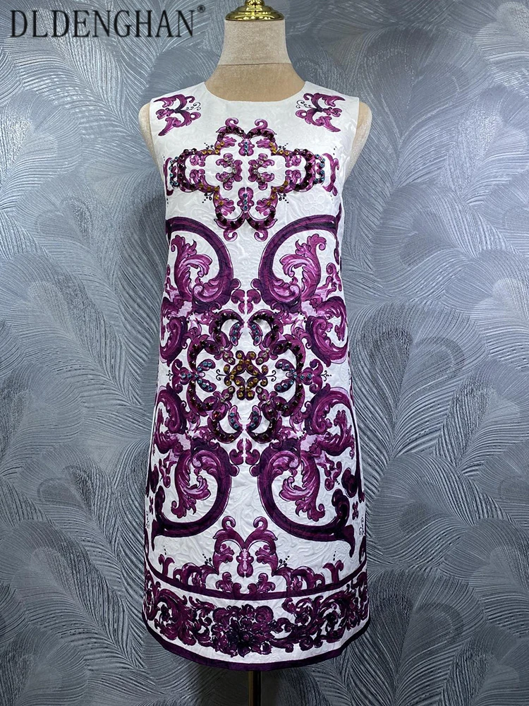 DLDENGHAN Crystal Diamonds Vest Dress For Women O-Neck Sleeveless Vintage Print Mini Dresses Summer Fashion Female
DLDENGHAN Crystal Diamonds Vest Dress For Women O-Neck Sleeveless Vintage Print Mini Dresses Summer Fashion Female