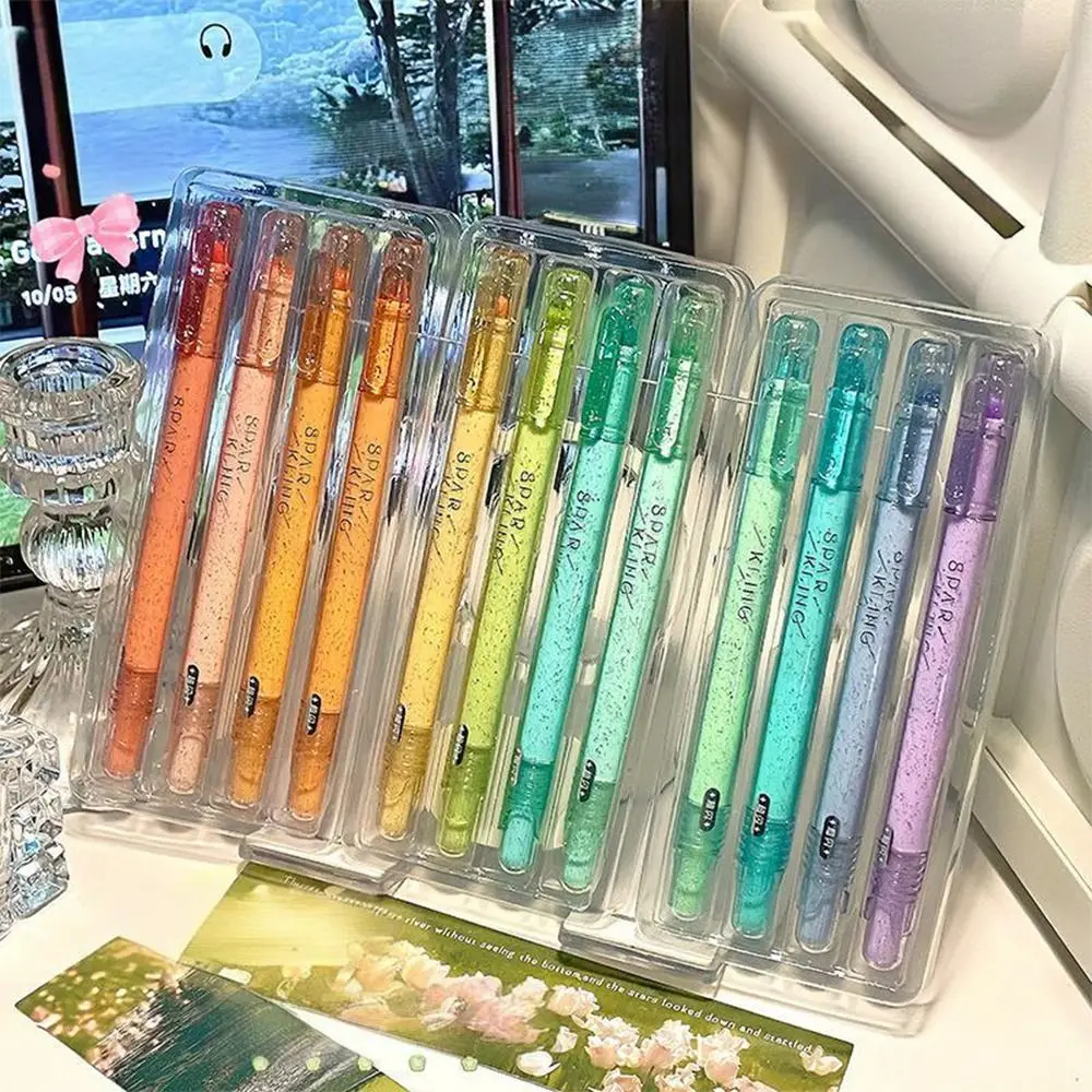 4PCS/Set New Shimmery Glitter Highlighter Quick Drying Double Head Fluorescent Pen Mark Key Points Color Marker Pen Students
4PCS/Set New Shimmery Glitter Highlighter Quick Drying Double Head Fluorescent Pen Mark Key Points Color Marker Pen Students