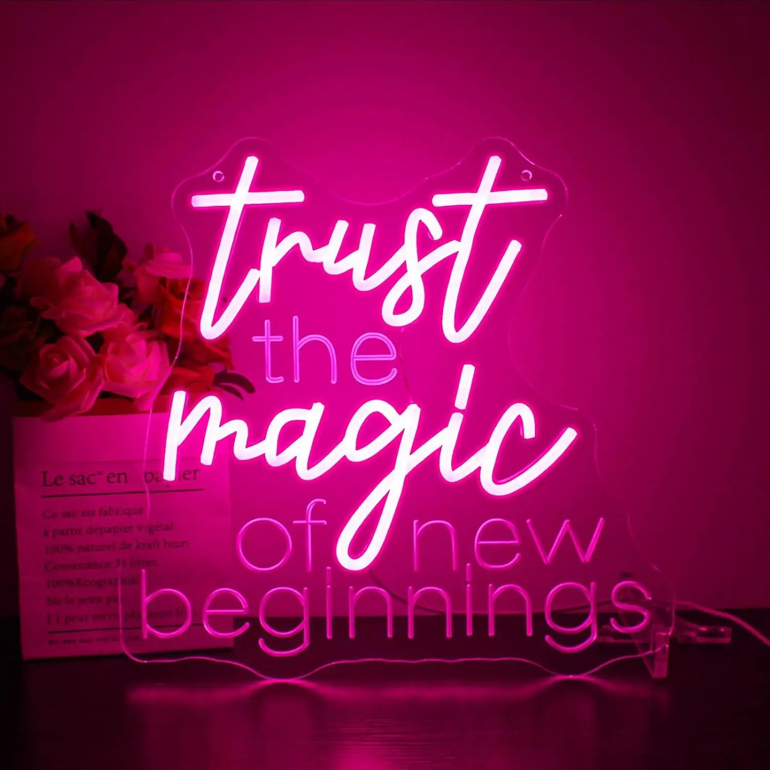 Trust The Magic Of New Beginnings Neon Sign Dimmable LED Lights for Bedroom Office Spa Home Inspirational Theme Wall Art Decor
Trust The Magic Of New Beginnings Neon Sign Dimmable LED Lights for Bedroom Office Spa Home Inspirational Theme Wall Art Decor