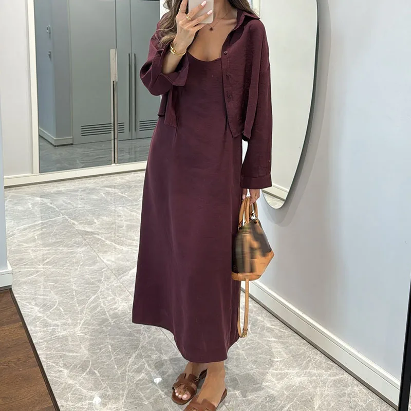 Women Casual Long Sleeve Loose 2Pc Suit Autumn Fashion Lapel Button Solid Sets Elegant Off Shoulder Long Skirt & Shirt Outfits
Women Casual Long Sleeve Loose 2Pc Suit Autumn Fashion Lapel Button Solid Sets Elegant Off Shoulder Long Skirt & Shirt Outfits