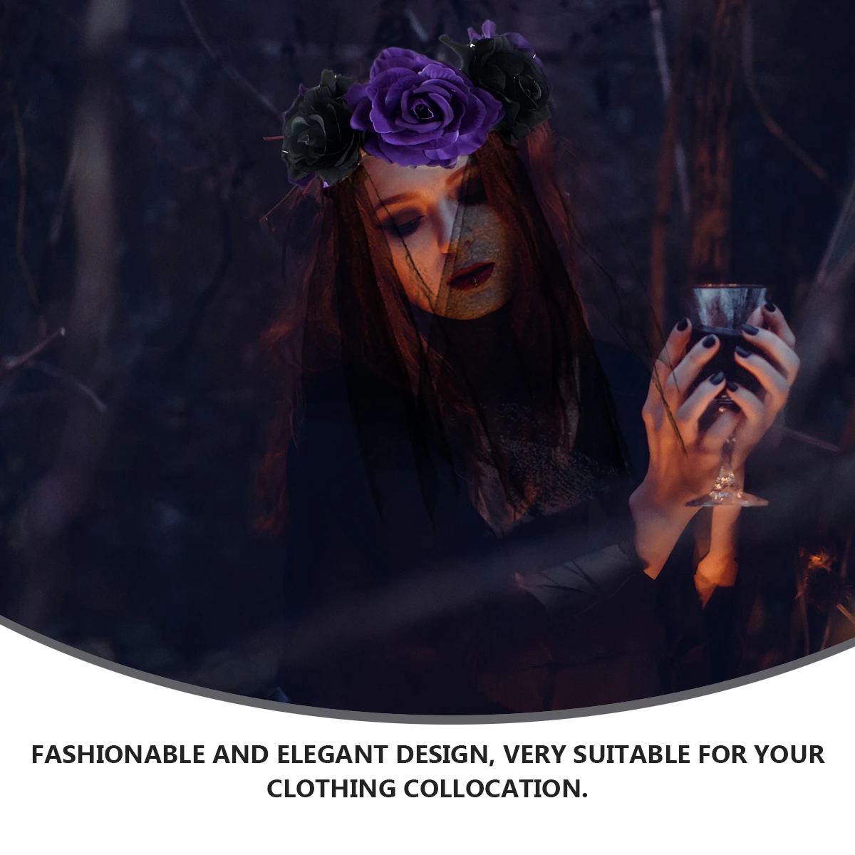 Halloween Flower Wreath Headb Headdress Black Gauze Rose Decor Lightweight Comfortable Durable Hair Hoop Accessories
Halloween Flower Wreath Headb Headdress Black Gauze Rose Decor Lightweight Comfortable Durable Hair Hoop Accessories