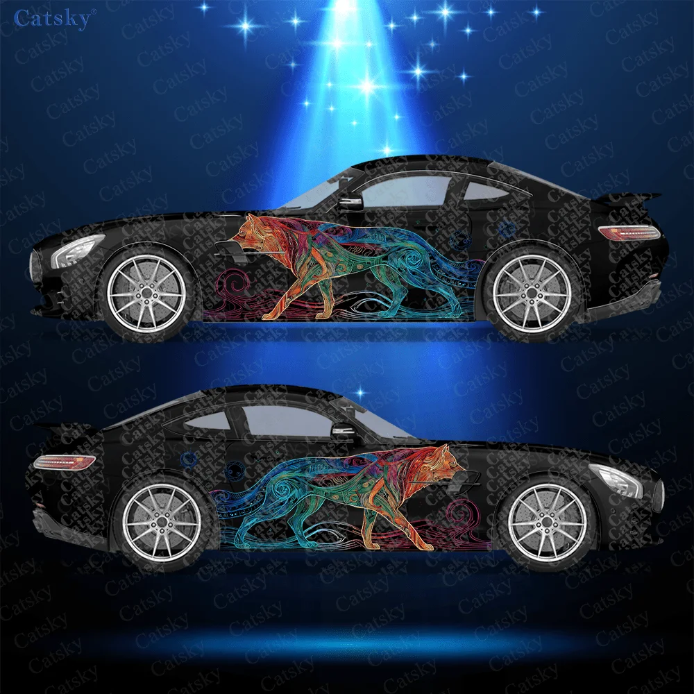 2pcs Neon Colorful Stripe Wolf Car Side Wraps, Self-Adhesive PVC Waterproof & Scratch-Resistant Stickers, Car Accessory Gift
2pcs Neon Colorful Stripe Wolf Car Side Wraps, Self-Adhesive PVC Waterproof & Scratch-Resistant Stickers, Car Accessory Gift