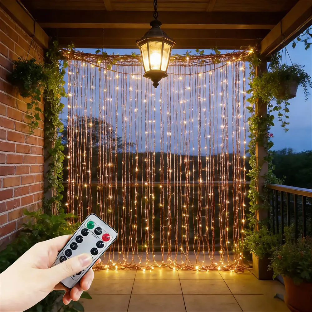 Remote 3/4/6m Festoon USB Plug-in Curtain LED String Lights 8 Modes EID Mubarak Bedroom Wedding Muslim Ramadan Home Decoration
Remote 3/4/6m Festoon USB Plug-in Curtain LED String Lights 8 Modes EID Mubarak Bedroom Wedding Muslim Ramadan Home Decoration