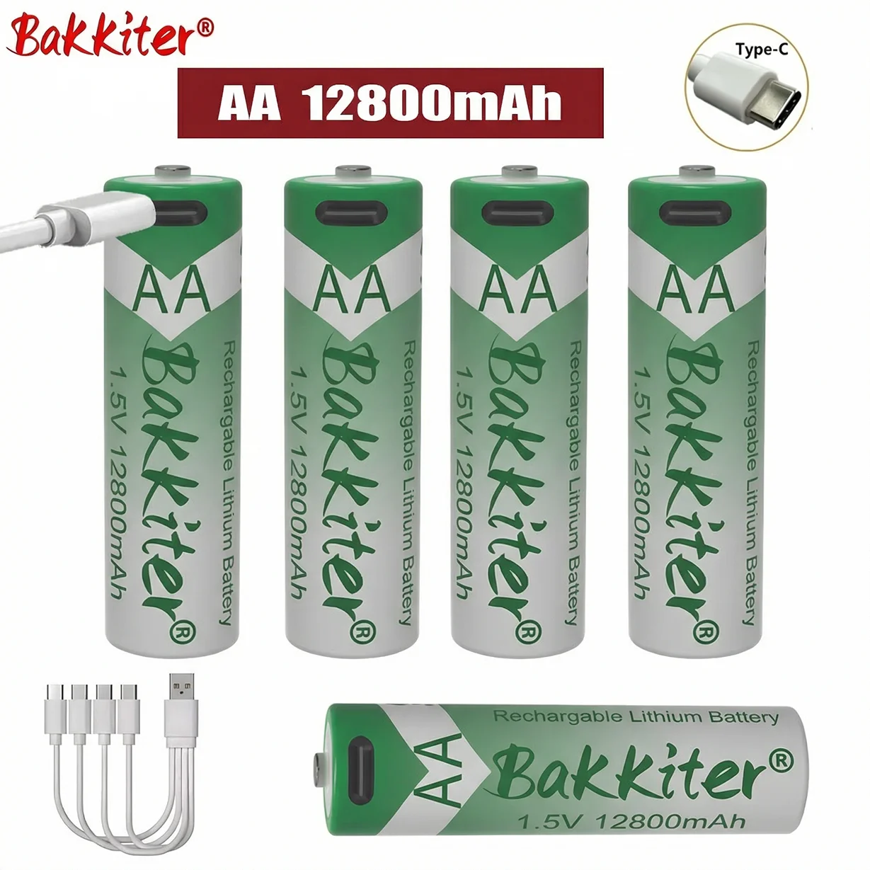 1.5V AA Lithium Battery Rechargeable 12800mAh USB-C Fast Charging, Constant Voltage for Smart Lock, Game Controller, Keyboard
1.5V AA Lithium Battery Rechargeable 12800mAh USB-C Fast Charging, Constant Voltage for Smart Lock, Game Controller, Keyboard