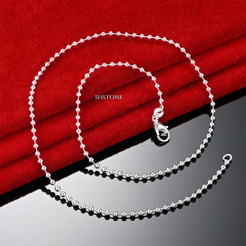 40-75cm 925 Sterling Silver Smooth Bead Necklace Fashion Simple Jewelry For Women Men Party Birthday Gift New Accessories
40-75cm 925 Sterling Silver Smooth Bead Necklace Fashion Simple Jewelry For Women Men Party Birthday Gift New Accessories