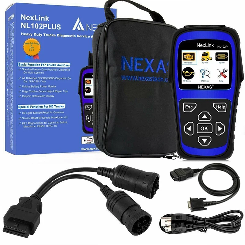 Nexas Nl102P Сверхмощный диагностический сканер для грузовиков Считыватель автомобильных кодов Dpf Oilreset
Nexas Nl102P Сверхмощный диагностический сканер для грузовиков Считыватель автомобильных кодов Dpf Oilreset