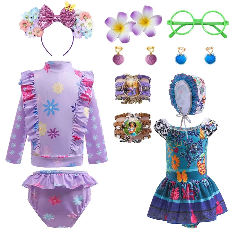 Summer Princess Swimsuit Halloween Purple Flower Ruffled Swimwear Holiday Toddler Bikini Encanto Girls Isabela Mirabel Dress Up
Summer Princess Swimsuit Halloween Purple Flower Ruffled Swimwear Holiday Toddler Bikini Encanto Girls Isabela Mirabel Dress Up