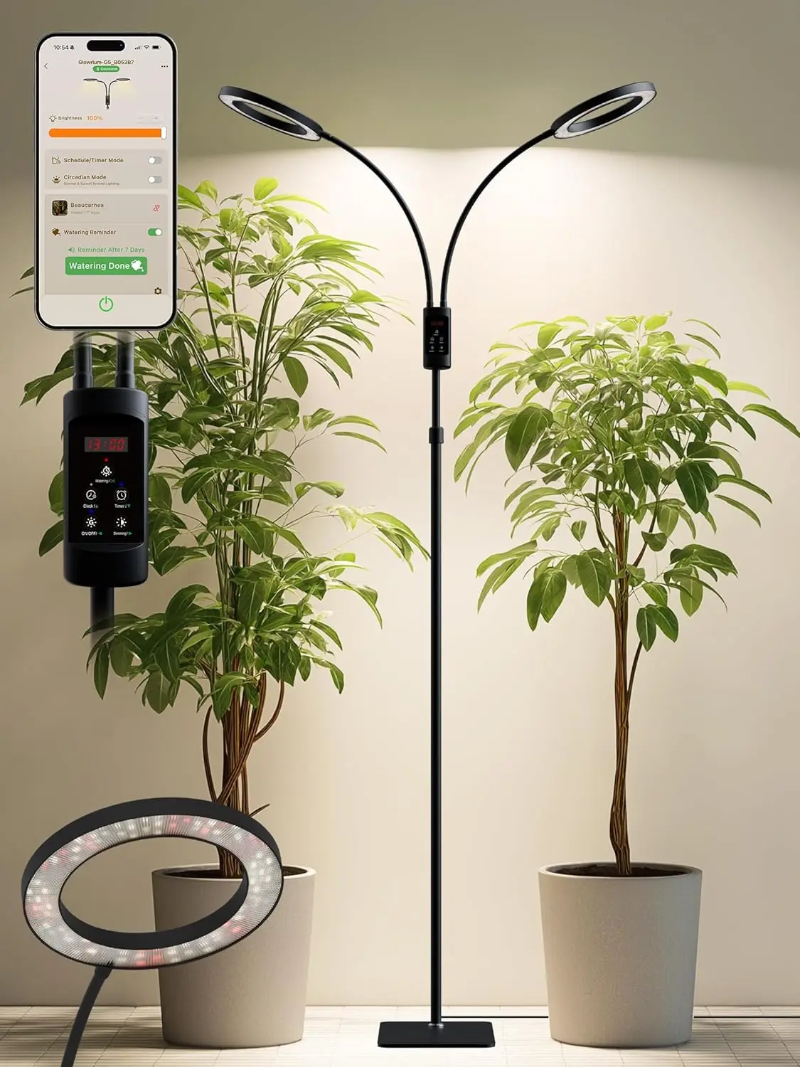 48W Full Spectrum LED Grow Light with Auto Timer, Adjustable Height & Dimming for Indoor Plants
48W Full Spectrum LED Grow Light with Auto Timer, Adjustable Height & Dimming for Indoor Plants